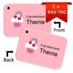 Cupcake & Hearts Bag Tag
