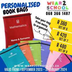Personalised Set of 10 x Book bags