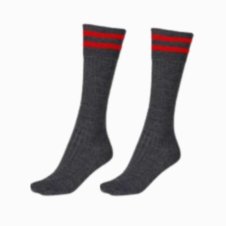 Grey Socks With Red Stripes
