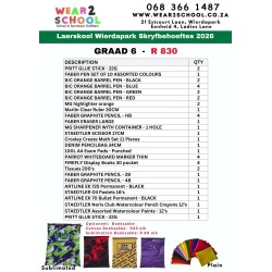 Laerskool Wierdapark Graad 6 skryfbehoeftes pakket