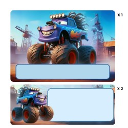 Monster Truck Ice Cream Container 2 Liter Labels