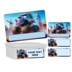 Monster Truck Ice Cream Container 2 Liter Labels