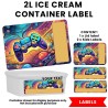 Gaming Theme Ice Cream Container 2 Liter Labels