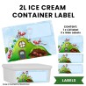 Rainbow theme Ice Cream Container 2 Liter Labels