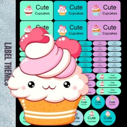 Cute Cupcakes Label Packs