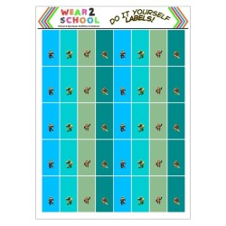 School stationery marking labels available in various themes