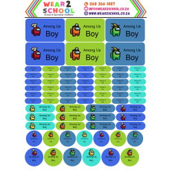 School stationery marking labels and bag tags available in various themes