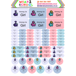 School stationery marking labels and bag tags available in various themes