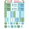 School stationery marking labels available in various themes