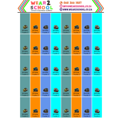 School stationery marking labels available in various themes