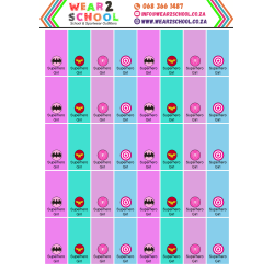 School stationery marking labels available in various themes