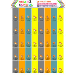 School stationery marking labels available in various themes