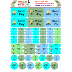 School stationery marking labels available in various themes