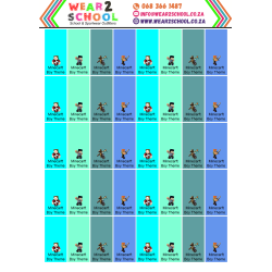 School stationery marking labels available in various themes