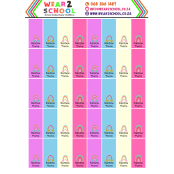 School stationery marking labels available in various themes