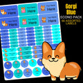 Gorgi Blue Stationery Labels