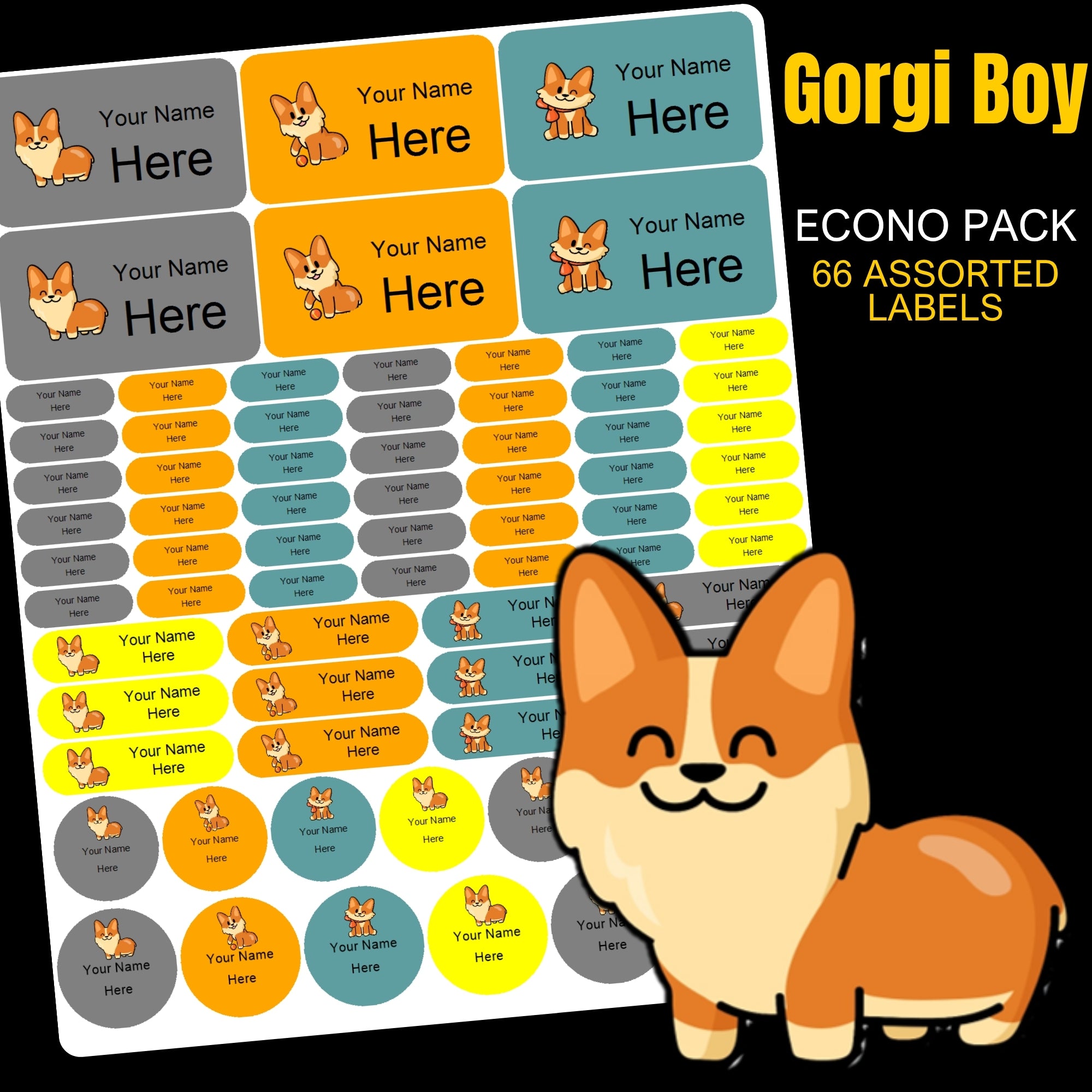 Gorgi Boy Stationery Labels