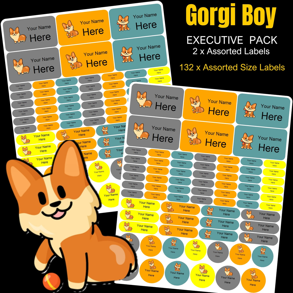 Gorgi Boy Stationery Labels