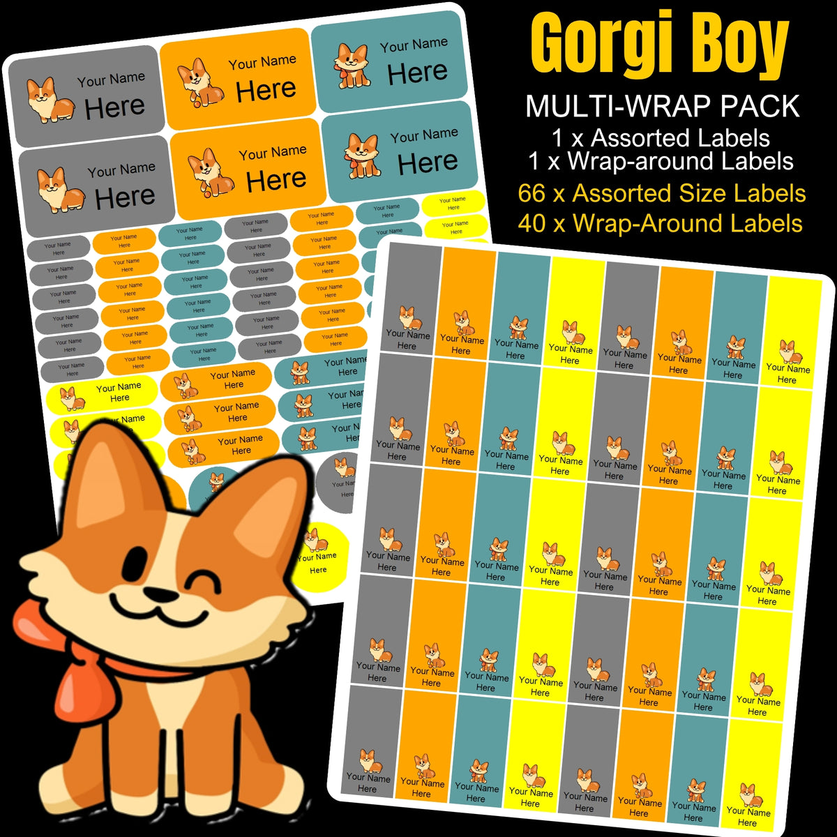 Gorgi Boy Stationery Labels