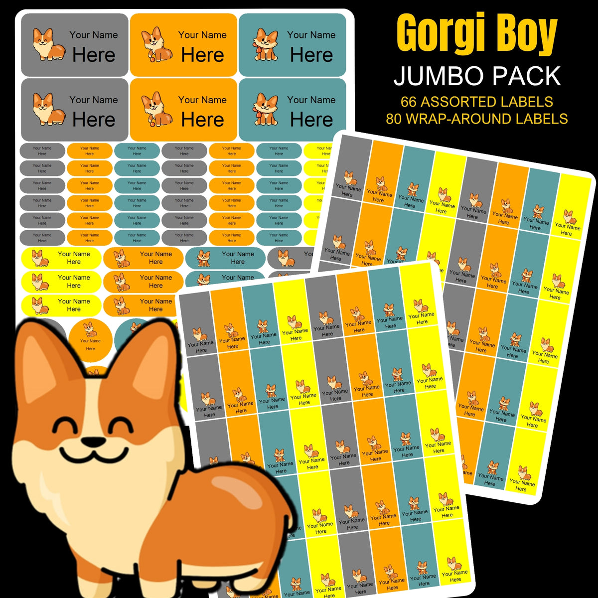 Gorgi Boy Stationery Labels