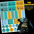 Lego Heroes Stationery Labels