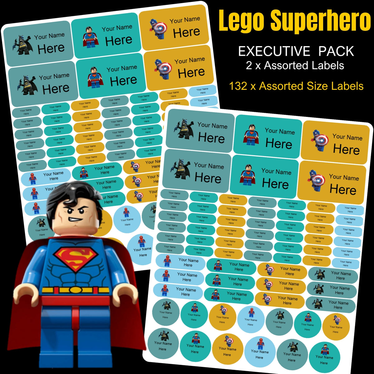 Lego Heroes Stationery Labels