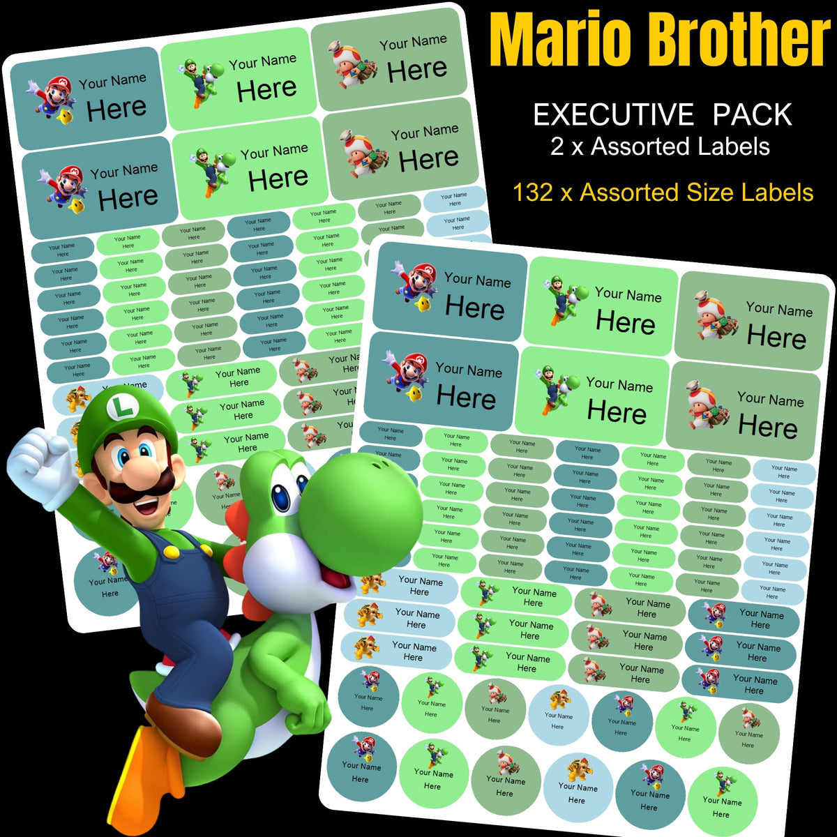 Super Mario Brothers Stationery Labels