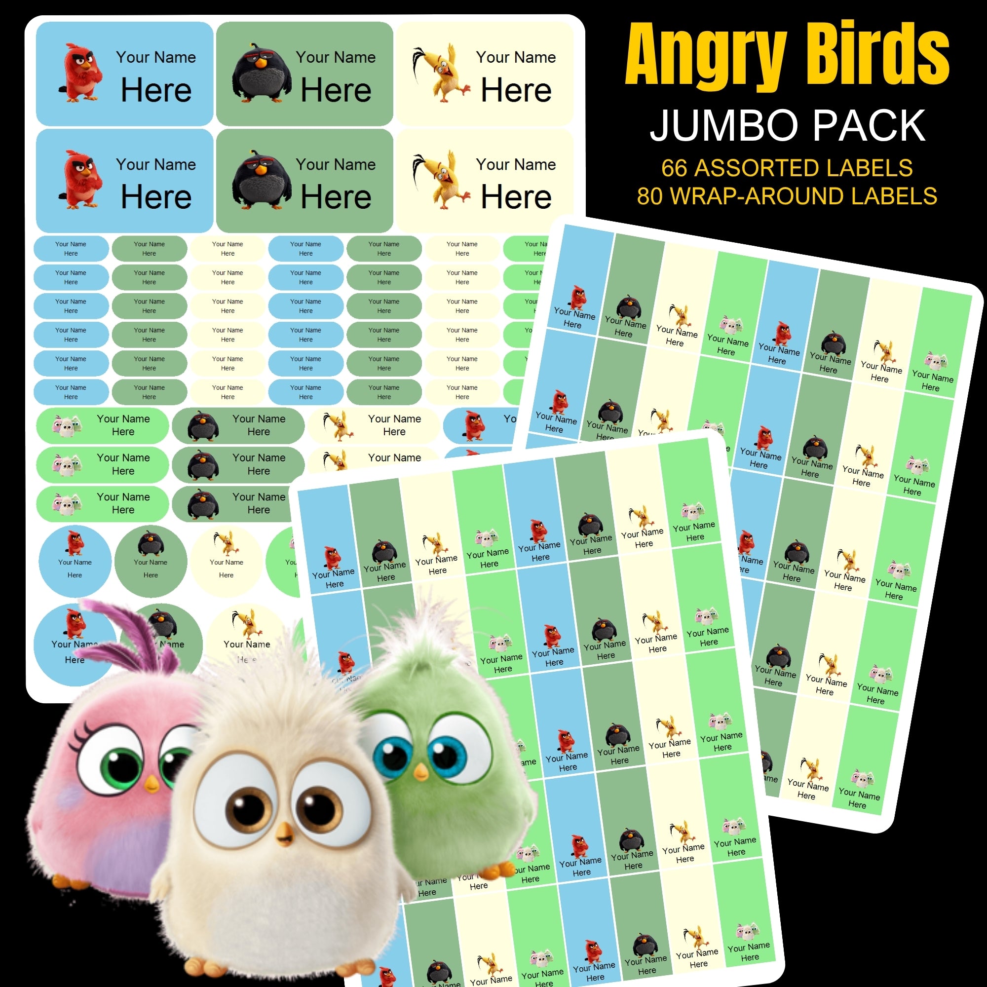 Angry Birds Stationery Labels
