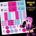 Minecraft Girl Stationery Labels