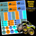 Monster Trucks Stationery Labels