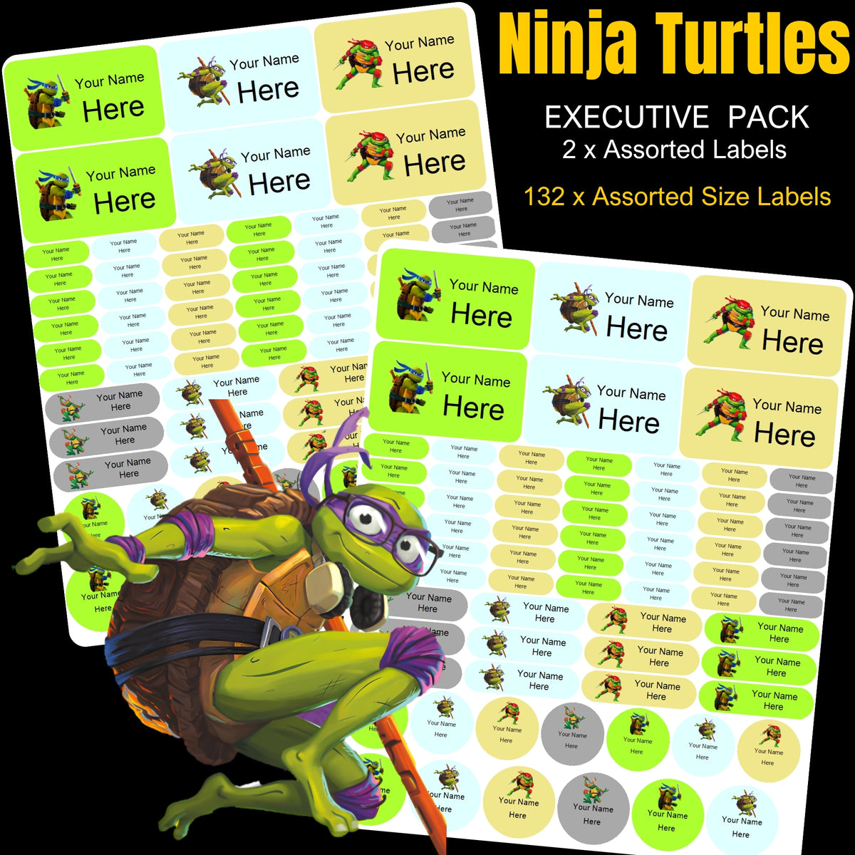Ninja Turtles Stationery Labels