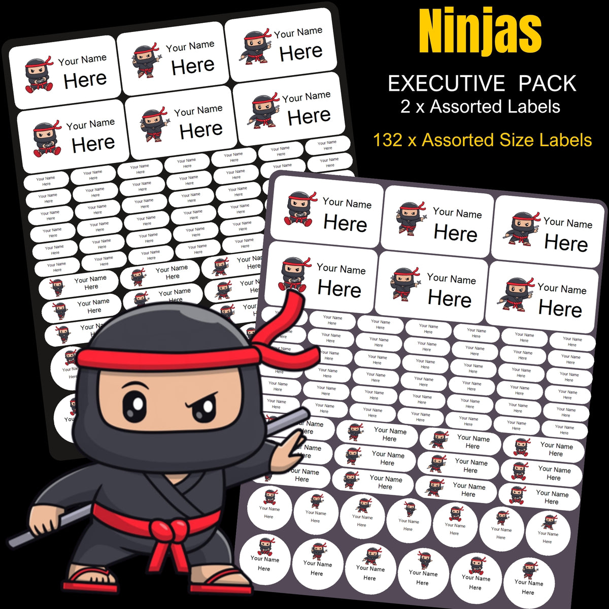 Ninjas Stationery Labels