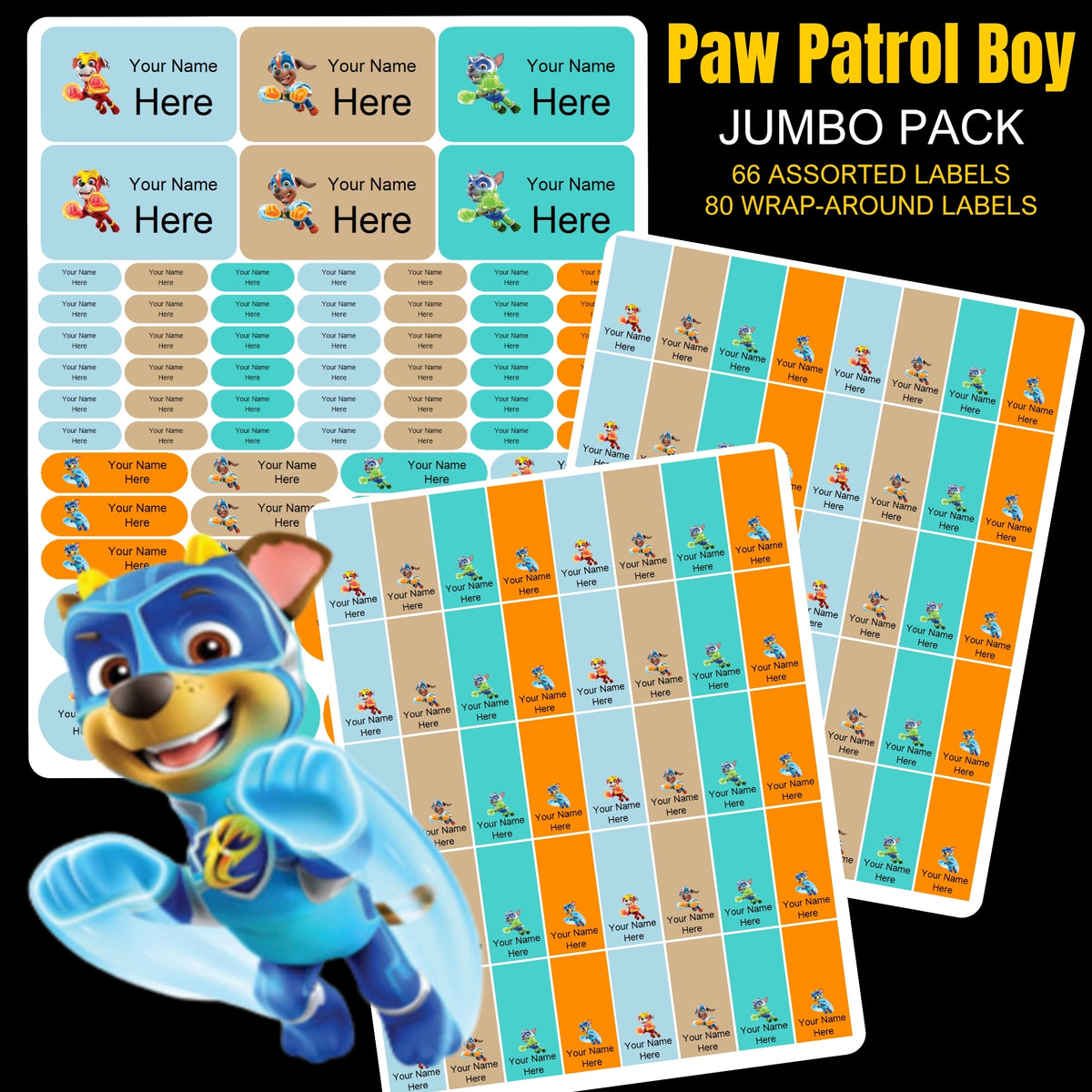 Paw Patrol Boy Stationery Labels