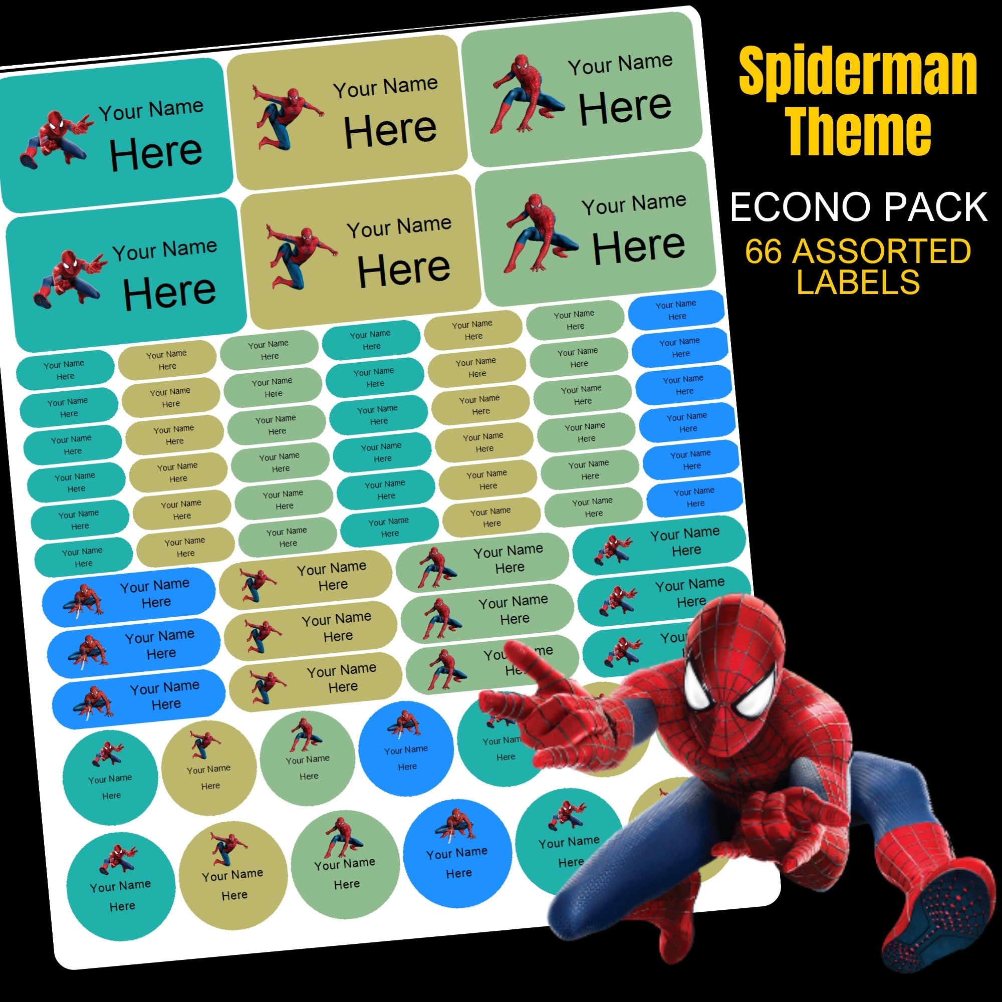 Spiderman Stationery Labels