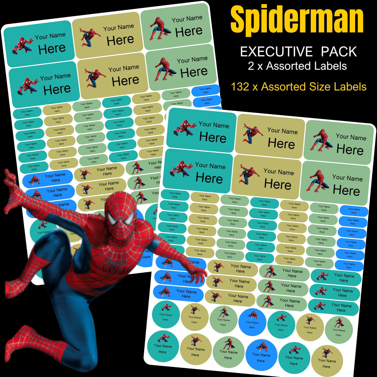 Spiderman Stationery Labels