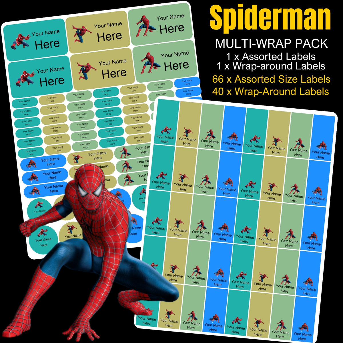 Spiderman Stationery Labels