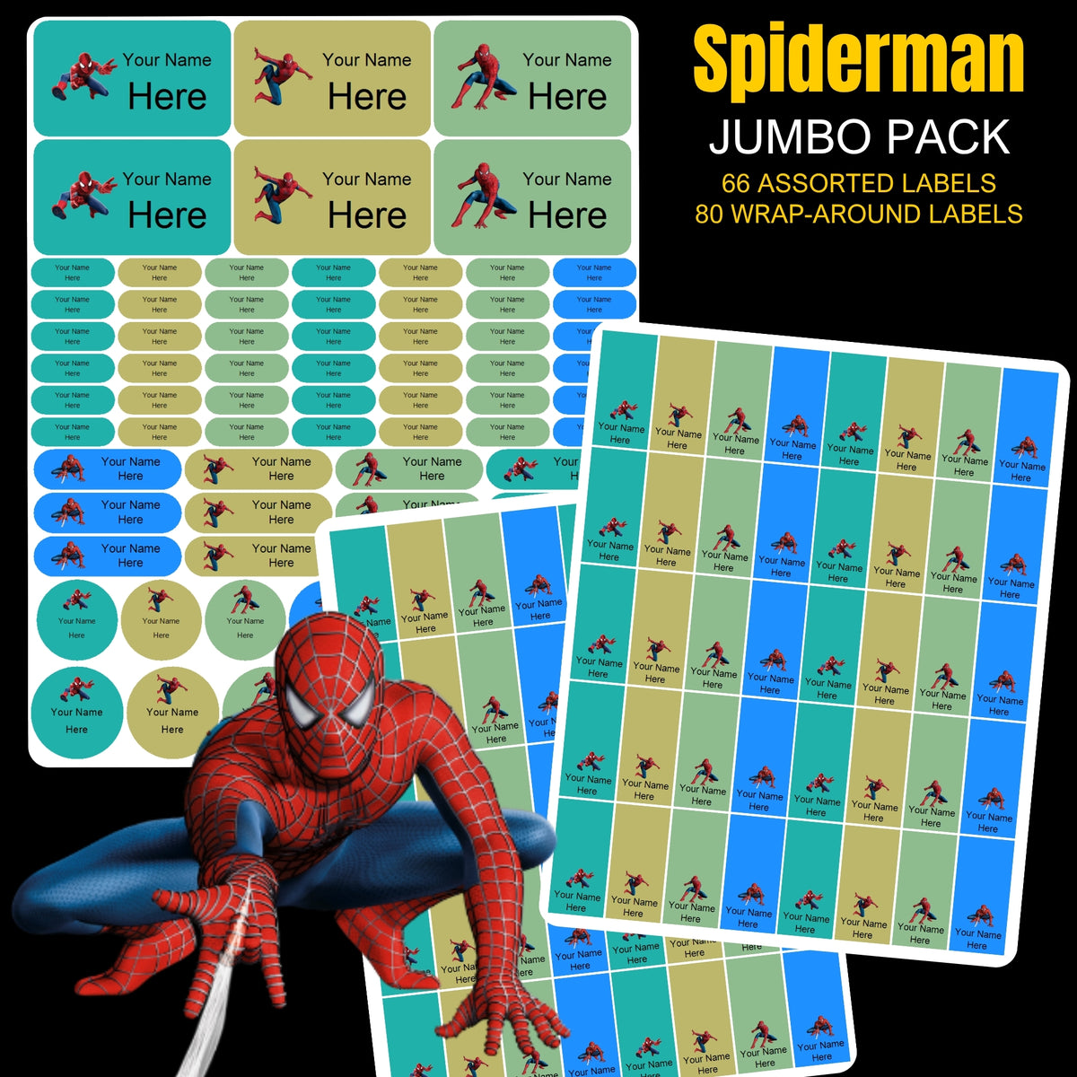 Spiderman Stationery Labels