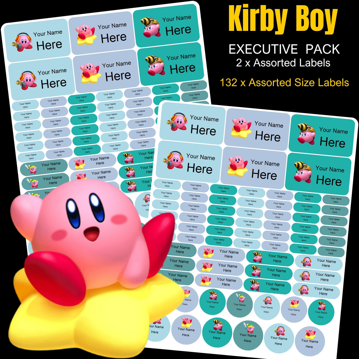 Kirby Boy Stationery Labels