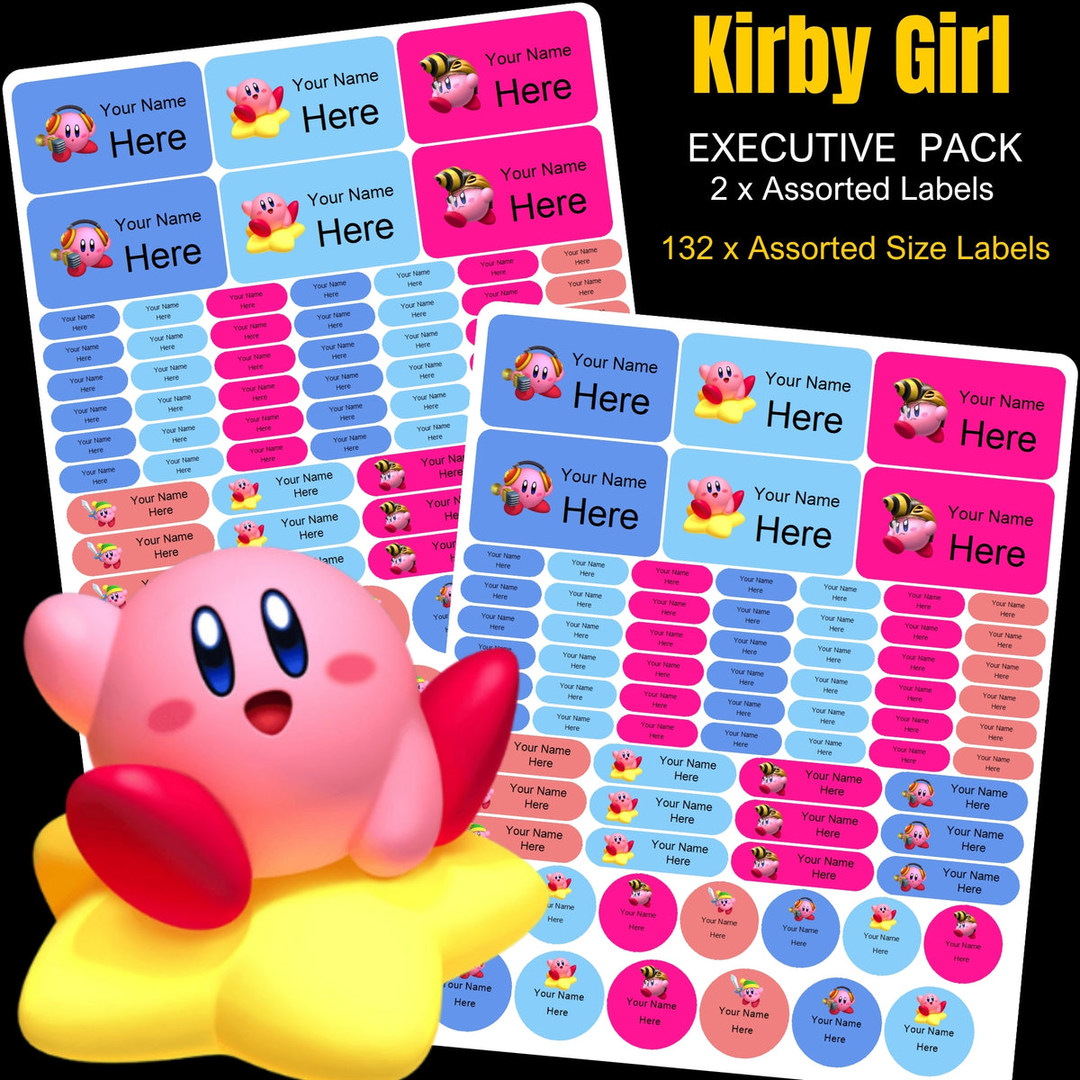 Kirby Girl Stationery Labels
