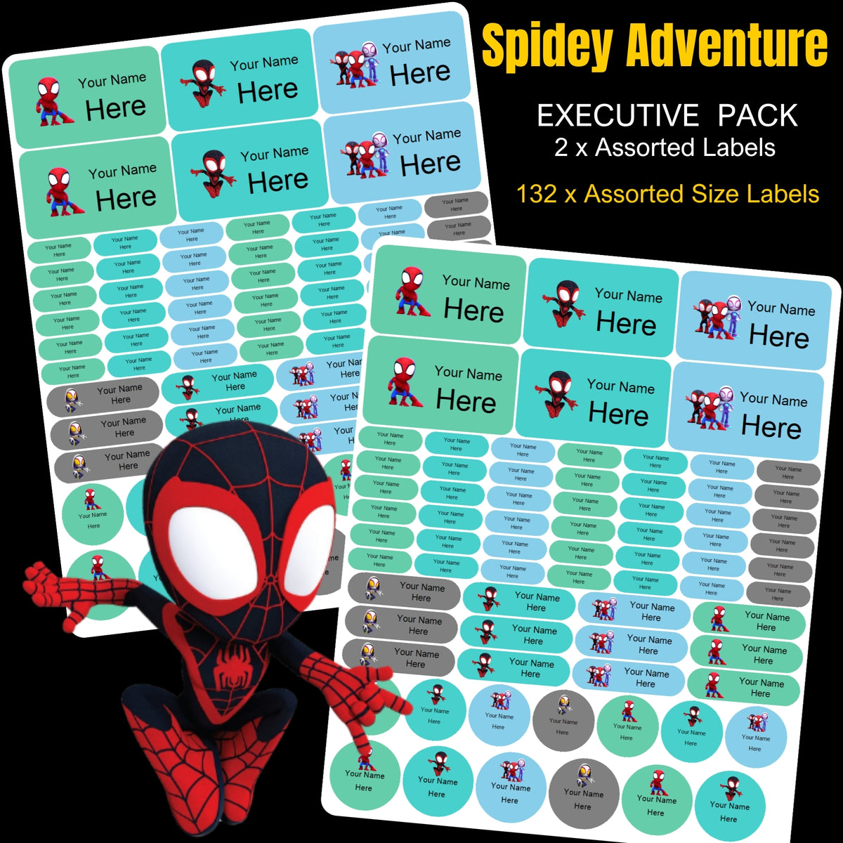 Spidey Adventures Stationery Labels