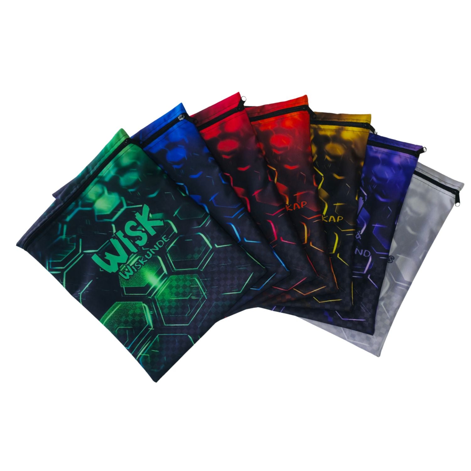 7 x Honeycomb Design Book Bag Set In Afrikaans for Gr 4 - 6