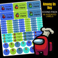 Among Us Boy Stationery Labels