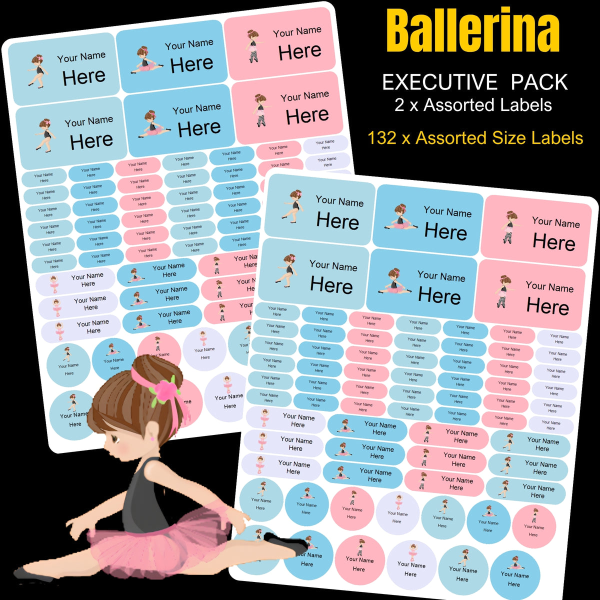 Ballerina Stationery Labels