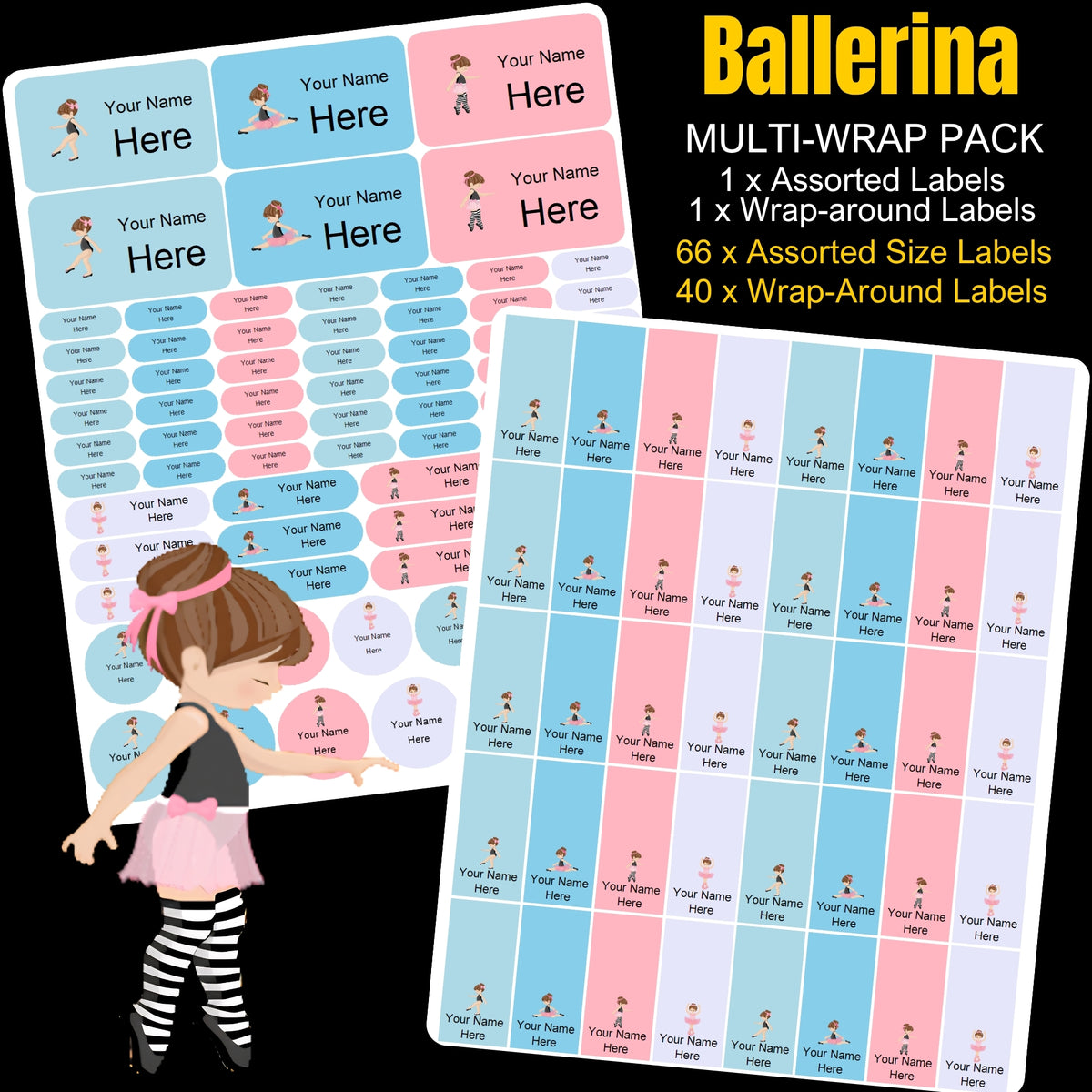 Ballerina Stationery Labels
