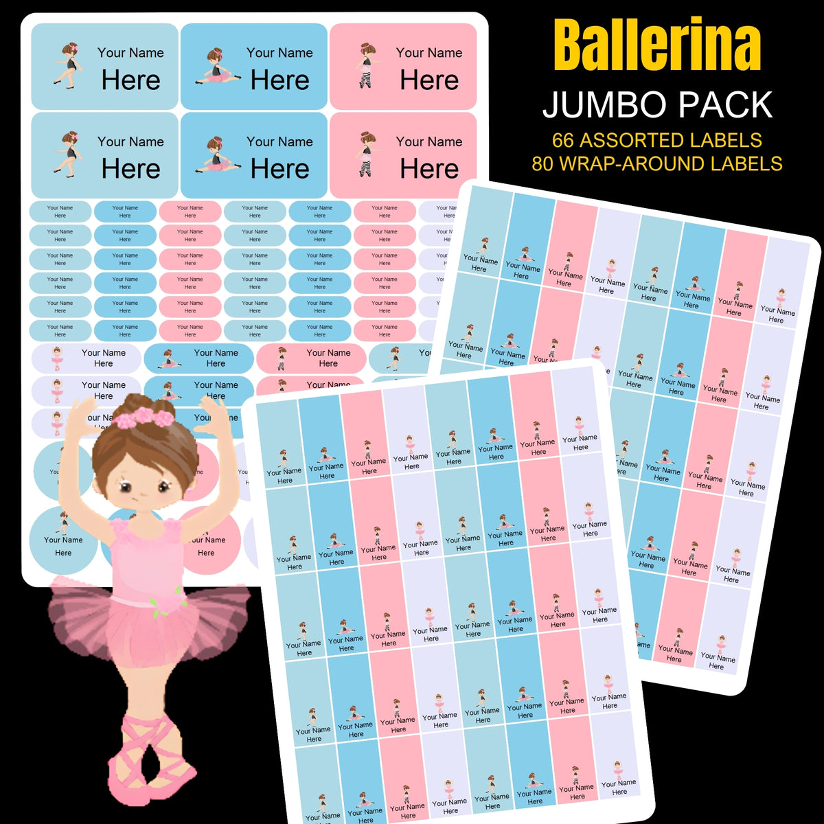 Ballerina Stationery Labels