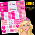 Barbie Stationery Labels