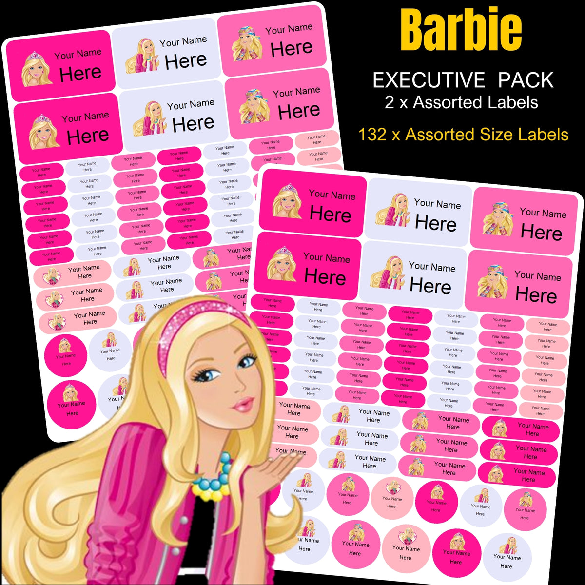 Barbie Stationery Labels