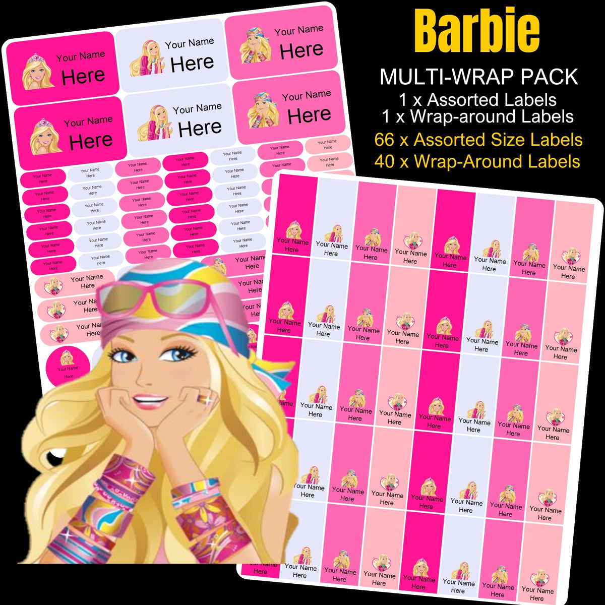 Barbie Stationery Labels