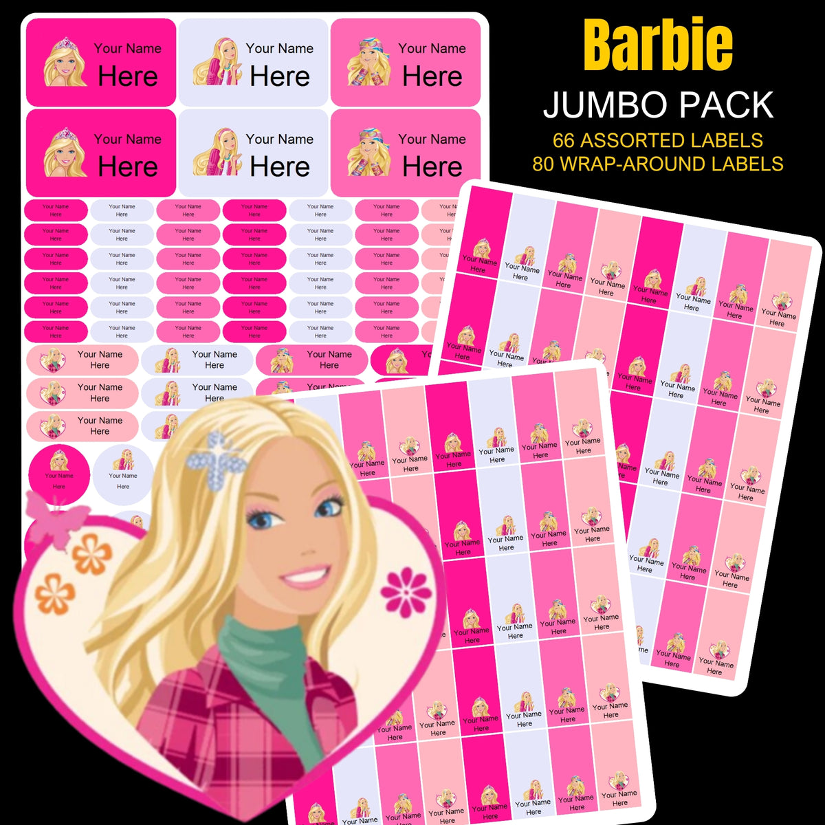 Barbie Stationery Labels