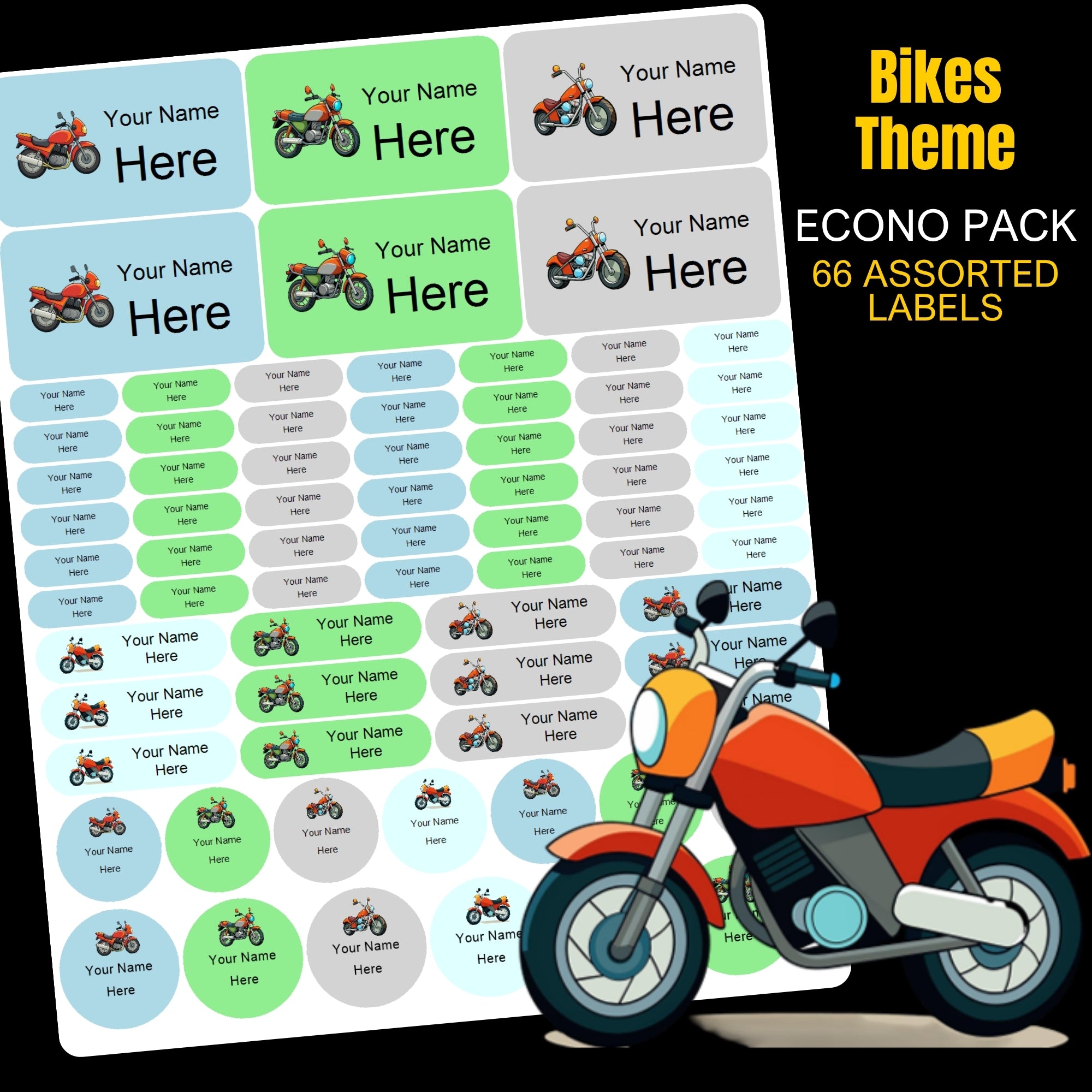 Bikes Stationery Labels